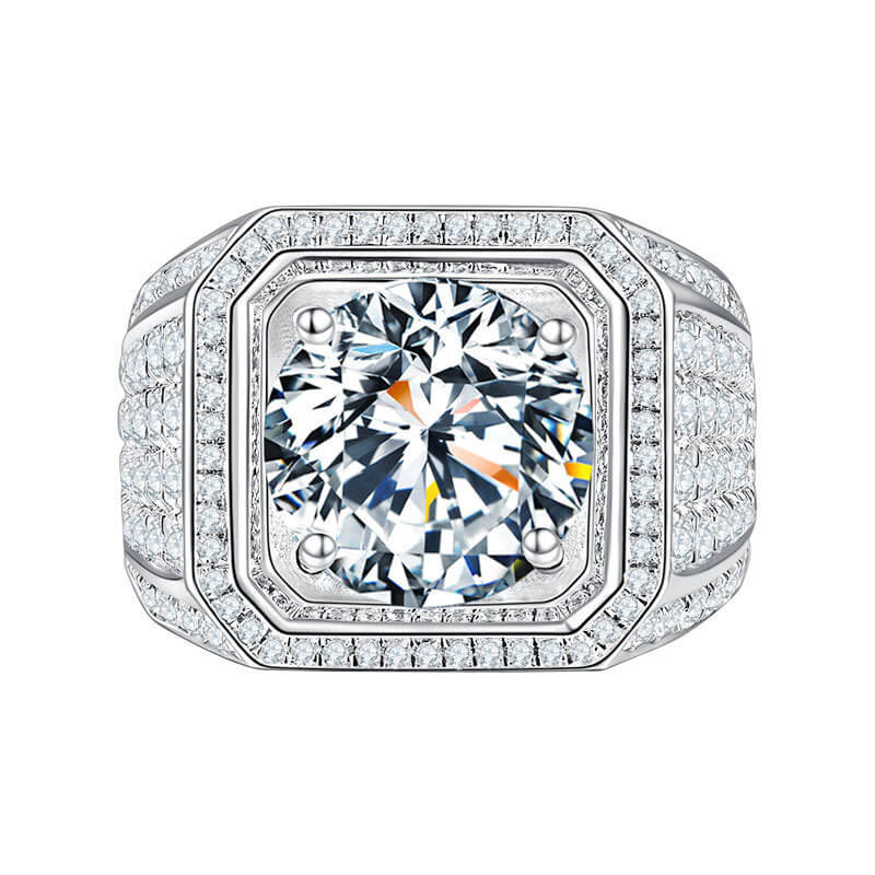 1ct 2ct Starry Sky Moissanite Ring for Men Domineering Mens Wedding Ring Engagement Jewelery