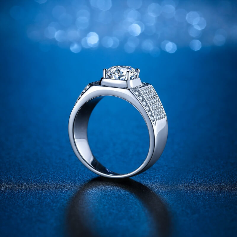 1ct 2ct Starry Sky Moissanite Ring for Men Domineering Mens Wedding Ring Engagement Jewelery