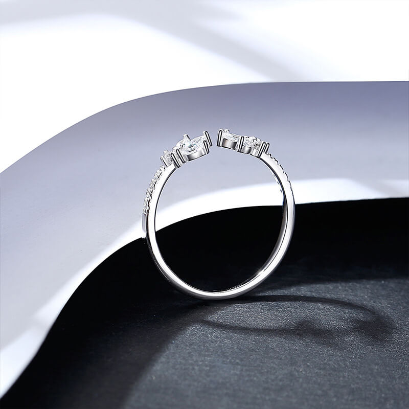 Cat's Eye Adjustable Ring | Micro-Pavé Zircon Sterling Silver Jewelry