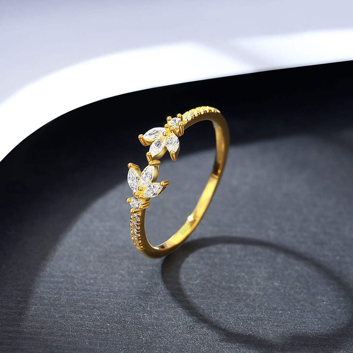 Cat's Eye Adjustable Ring | Micro-Pavé Zircon Sterling Silver Jewelry