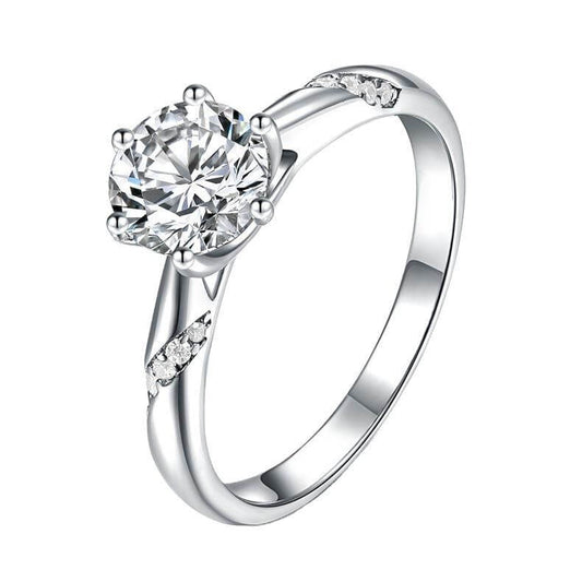 Moissanite Ring | Sterling Silver Promise Ring | 0.5ct ~ 2ct