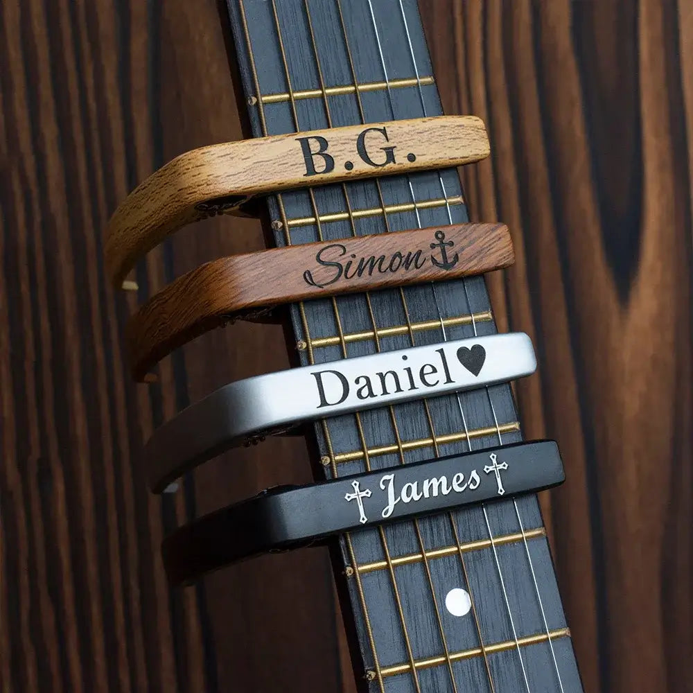 Custom Engraved Metal Guitar Capo – Personalized Musician Gift, Eco-Friendly Guitar Accessories