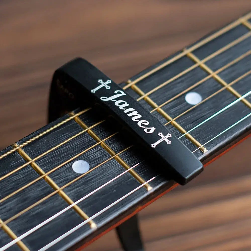 Custom Engraved Metal Guitar Capo – Personalized Musician Gift, Eco-Friendly Guitar Accessories