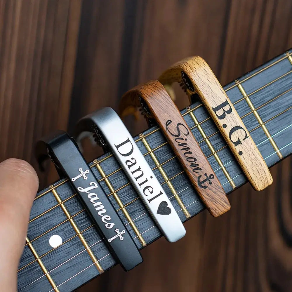 Custom Engraved Metal Guitar Capo – Personalized Musician Gift, Eco-Friendly Guitar Accessories