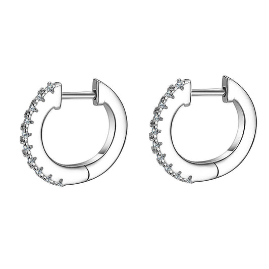 Classic Round Moissanite Earrings | Sterling Silver (S925) | Women's Fine Jewelry