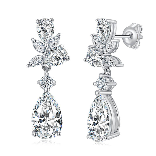 3Ct Marquise Moissanite Earrings | Luxury Teardrop Studs S925