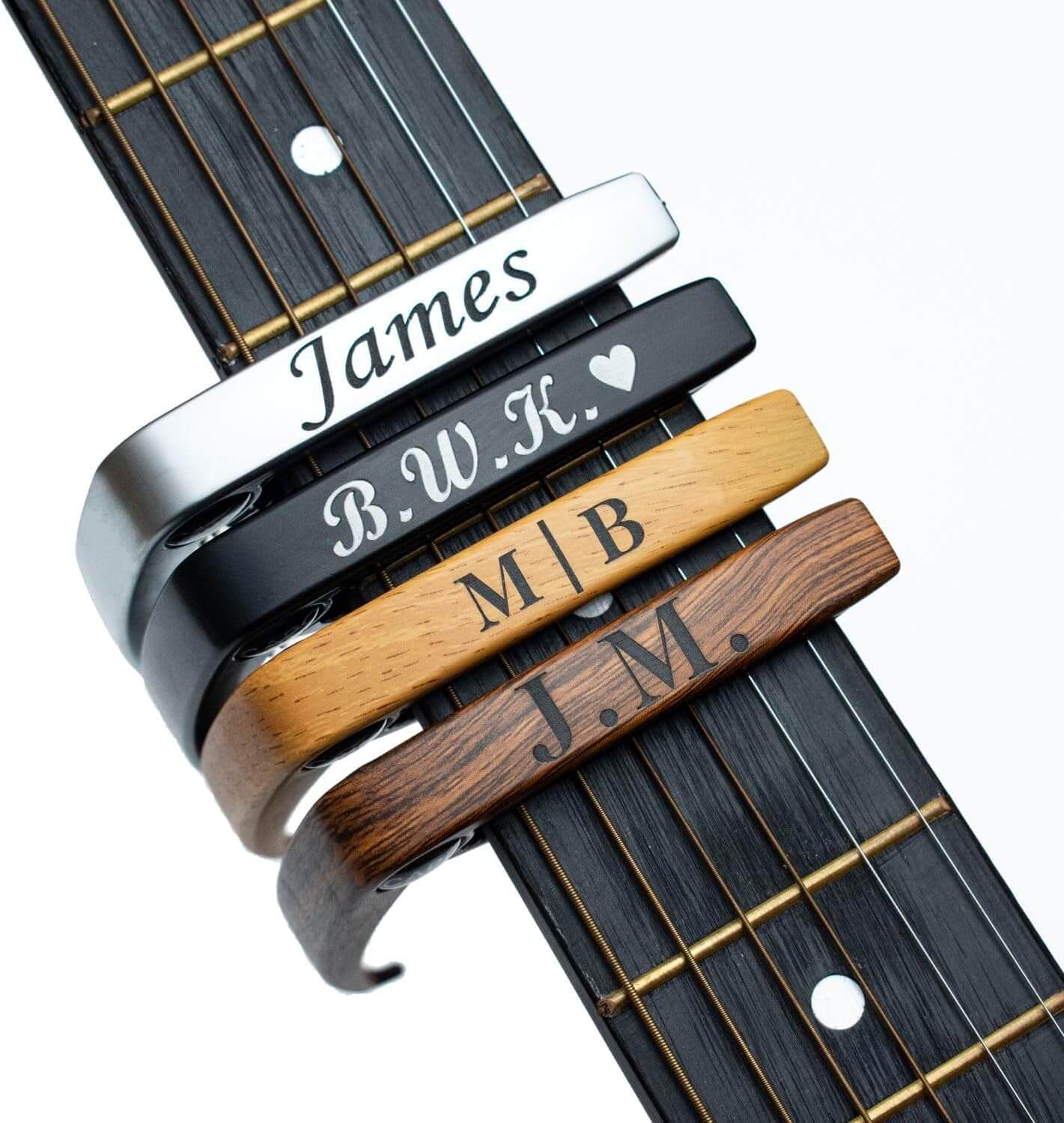 Custom Engraved Metal Guitar Capo – Personalized Musician Gift, Eco-Friendly Guitar Accessories