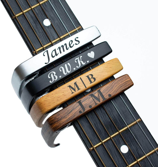 Custom Engraved Metal Guitar Capo – Personalized Musician Gift, Eco-Friendly Guitar Accessories