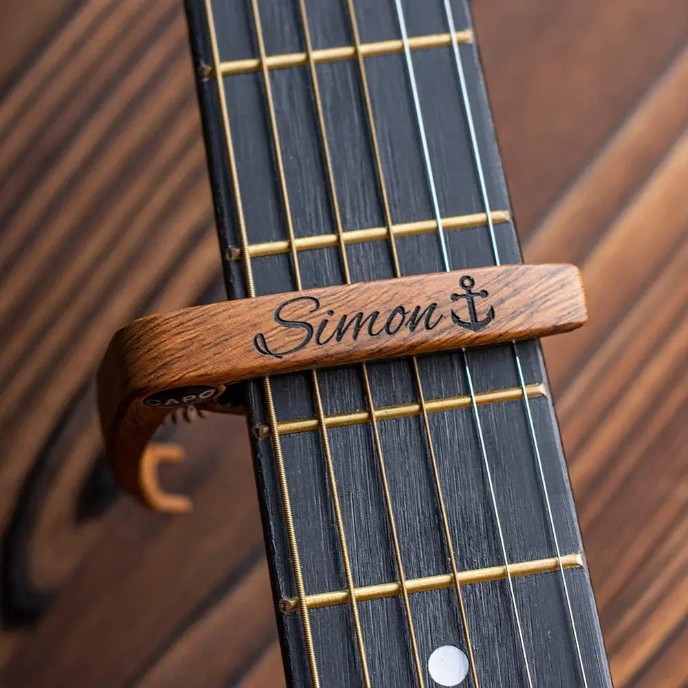 Custom Engraved Metal Guitar Capo – Personalized Musician Gift, Eco-Friendly Guitar Accessories