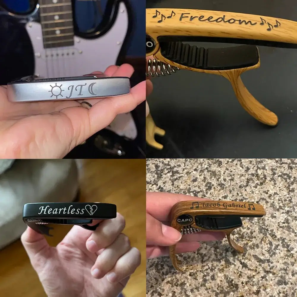 Custom Engraved Metal Guitar Capo – Personalized Musician Gift, Eco-Friendly Guitar Accessories